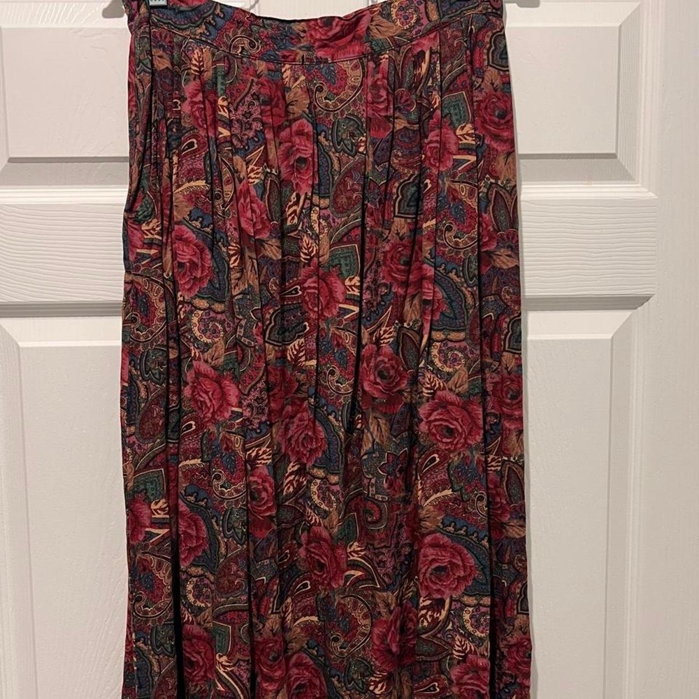Vintage Agenda Floral Paisley Maxi Skirt Size 16